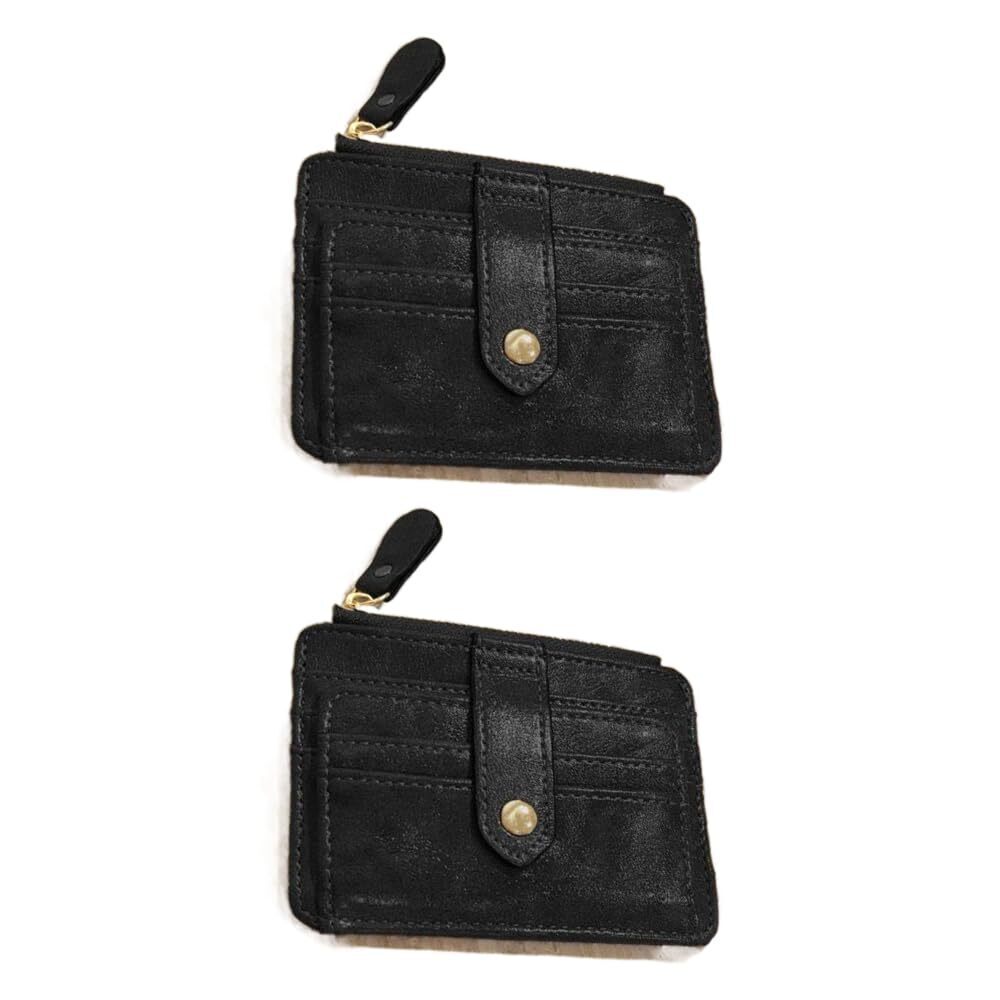 3007 Retro Card Bag,2PCS Korean Style Coin Purse,Small Slim Wallet,Multiple